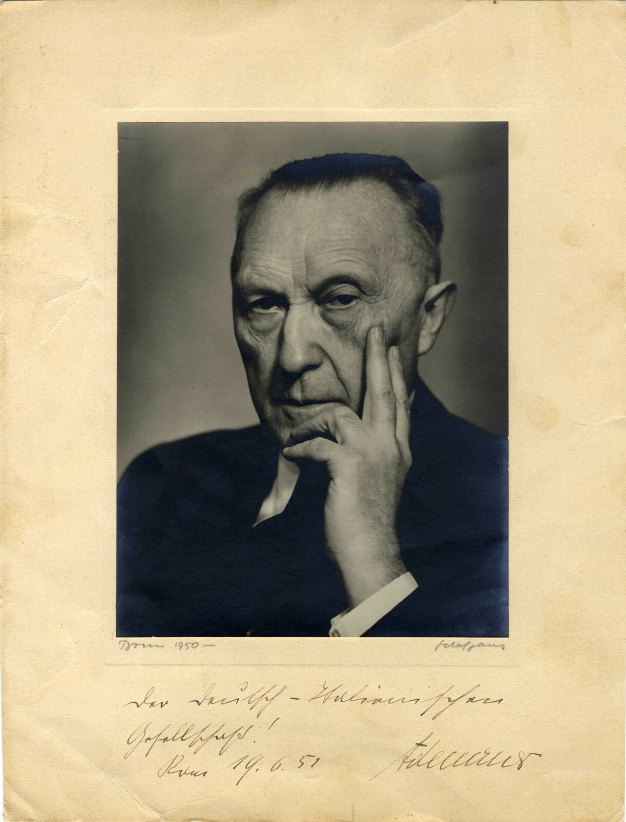 Konrad Adenauer CHANCELLOR OF GERMANY autograph, signed vintage Photo Poster painting