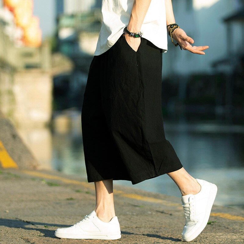 Men Harajuku Harem Pants 2020 New Mens Summer Cotton Linen Joggers Pants Male Vintage Chinese Style Sweatpants Fashions