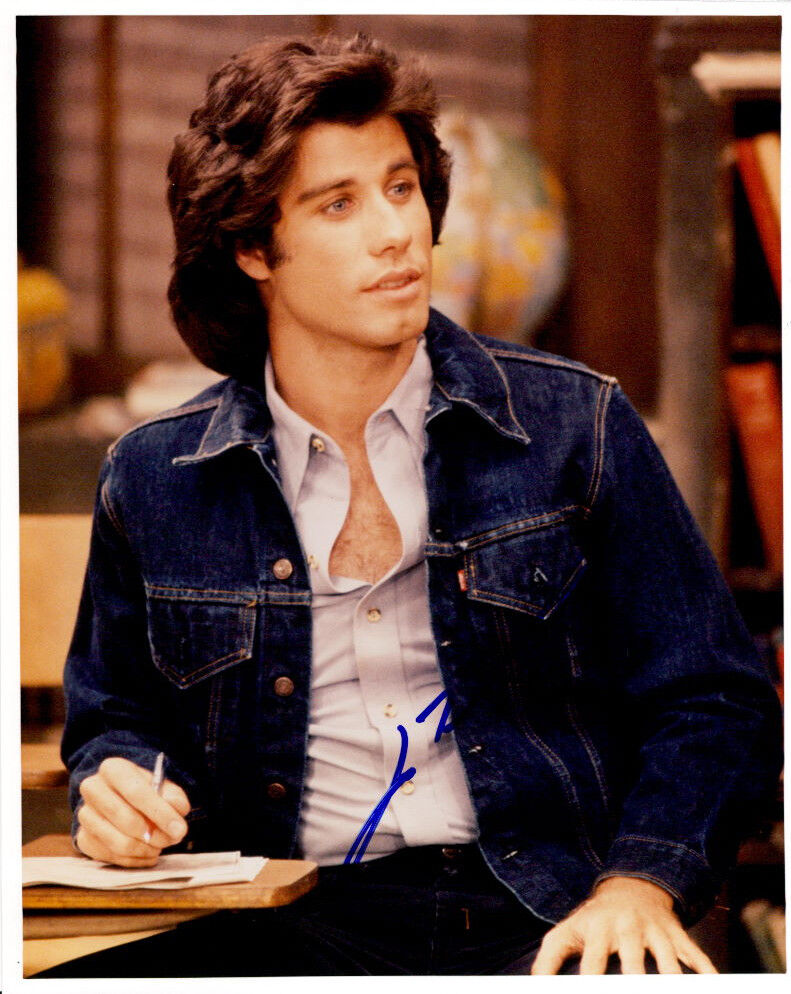 John Travolta (Welcome Back Kotter) signed authentic 8x10 Photo Poster painting COA