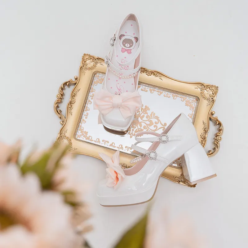 Bow Knot Mary Janes Lolita High-heeled Shoes