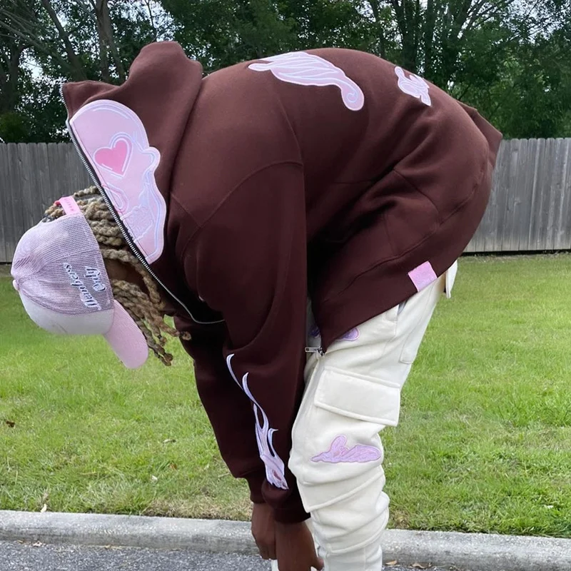 Street Hip Hop Zip Hoodie Outwear