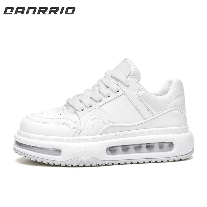 DANRRIO Luxury High Sense Skate Shoes | Cowhide Thick Soled White Sneakers DANRRIO.COM DANRRIO