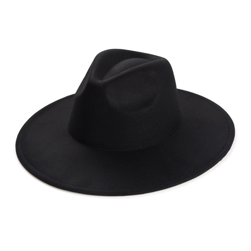 Unisex Elegant Solid Color Big Eaves Fedora Hat