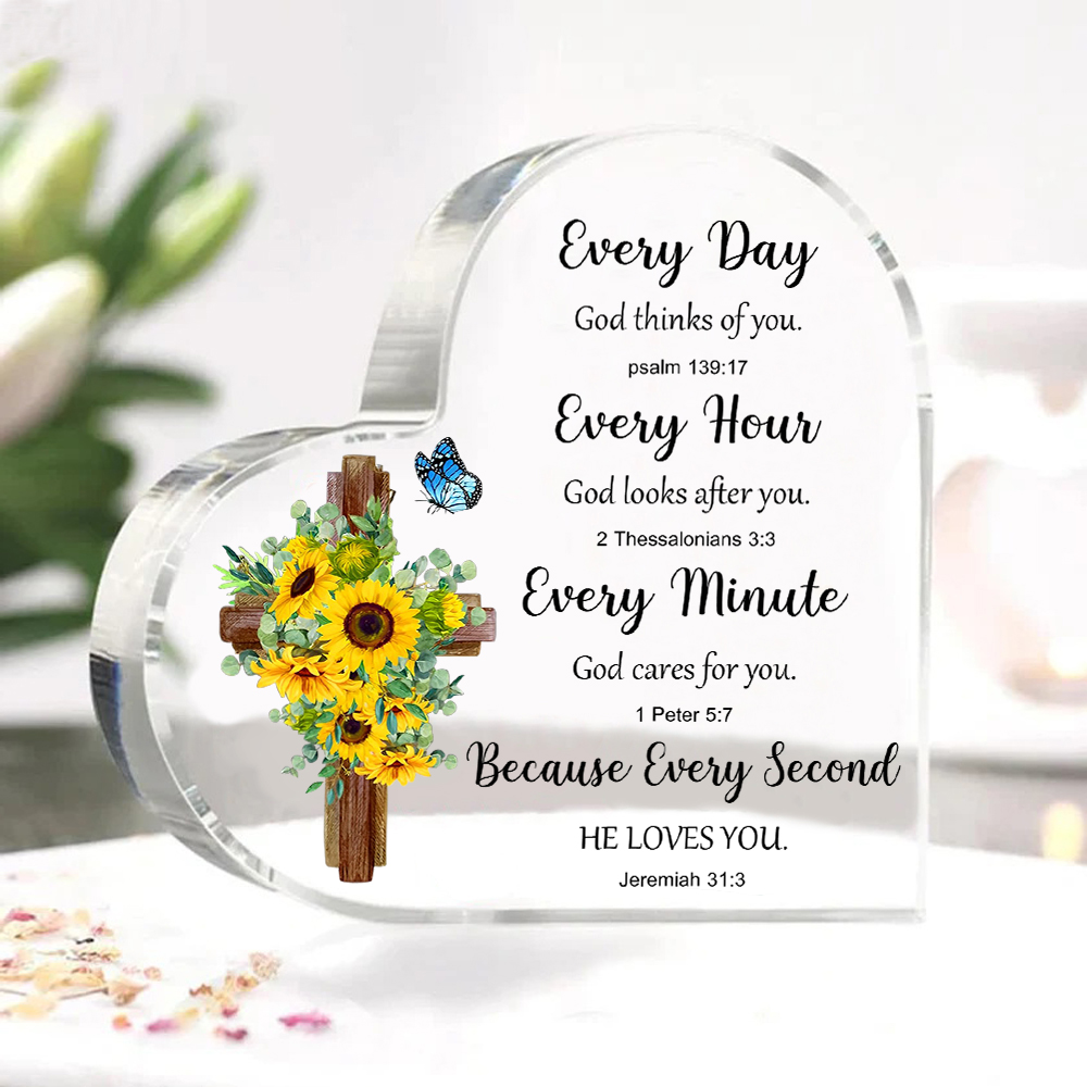 Every Day God Thinks of You-Acrylic Christian Gifts Bible Verse Prayers ...