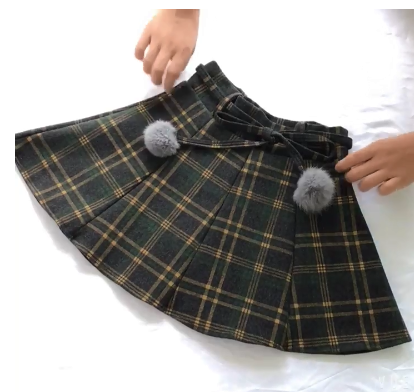 SpreePicky Sweet Grid Woolen Skirt S13031
