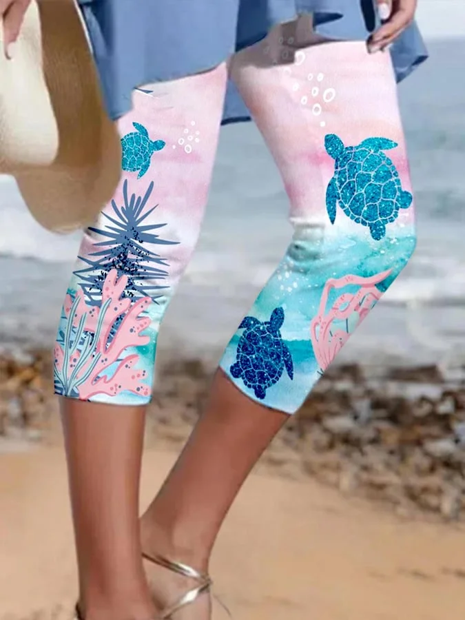 🔥Buy 3 Get 10% Off🔥Women's Vastion Sea Turtle Print Casual Leggings