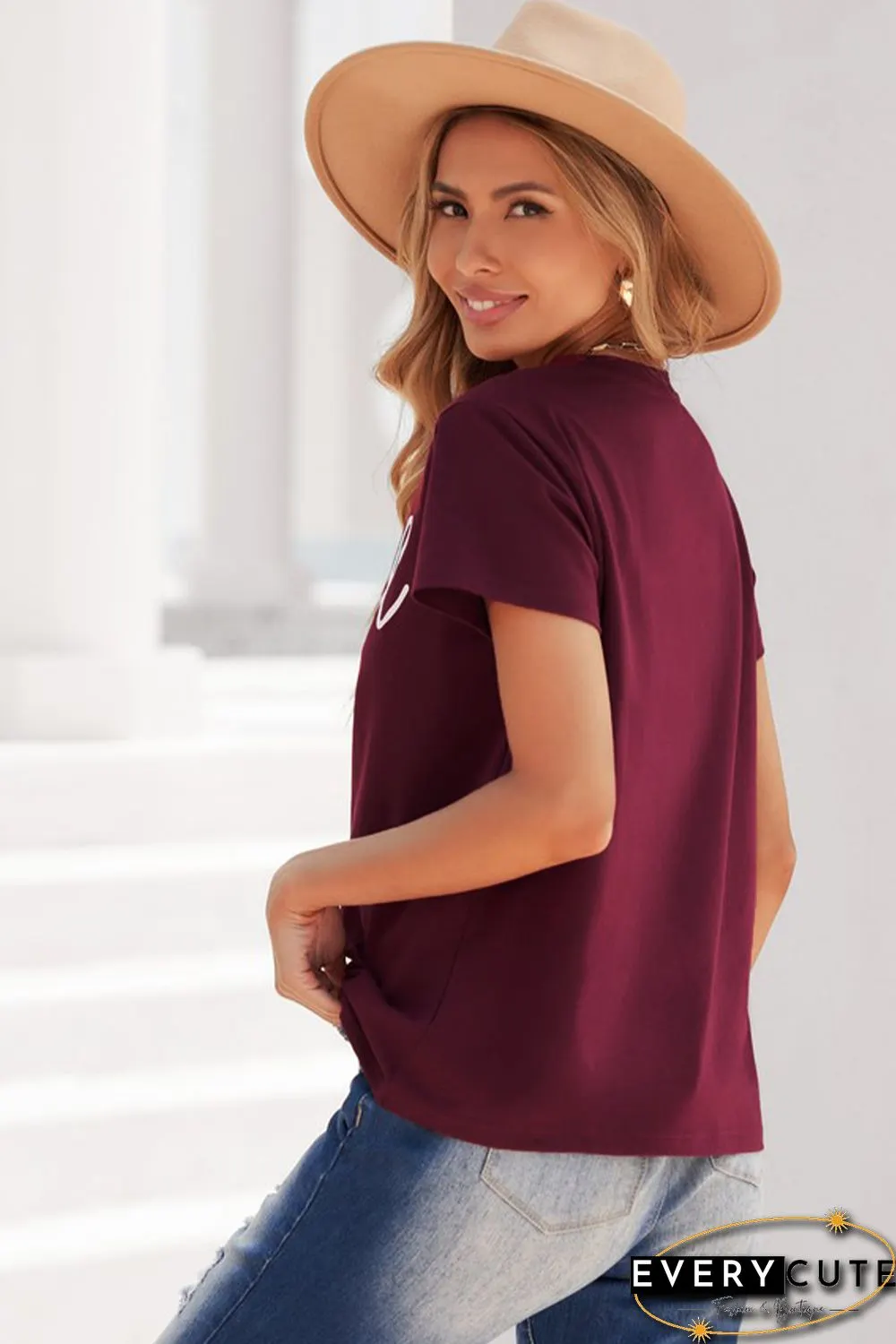 Wine Letters Print Mom Tee