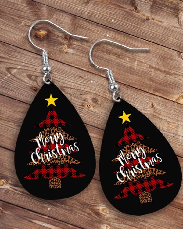 Merry Christmas Casual Leather Earrings