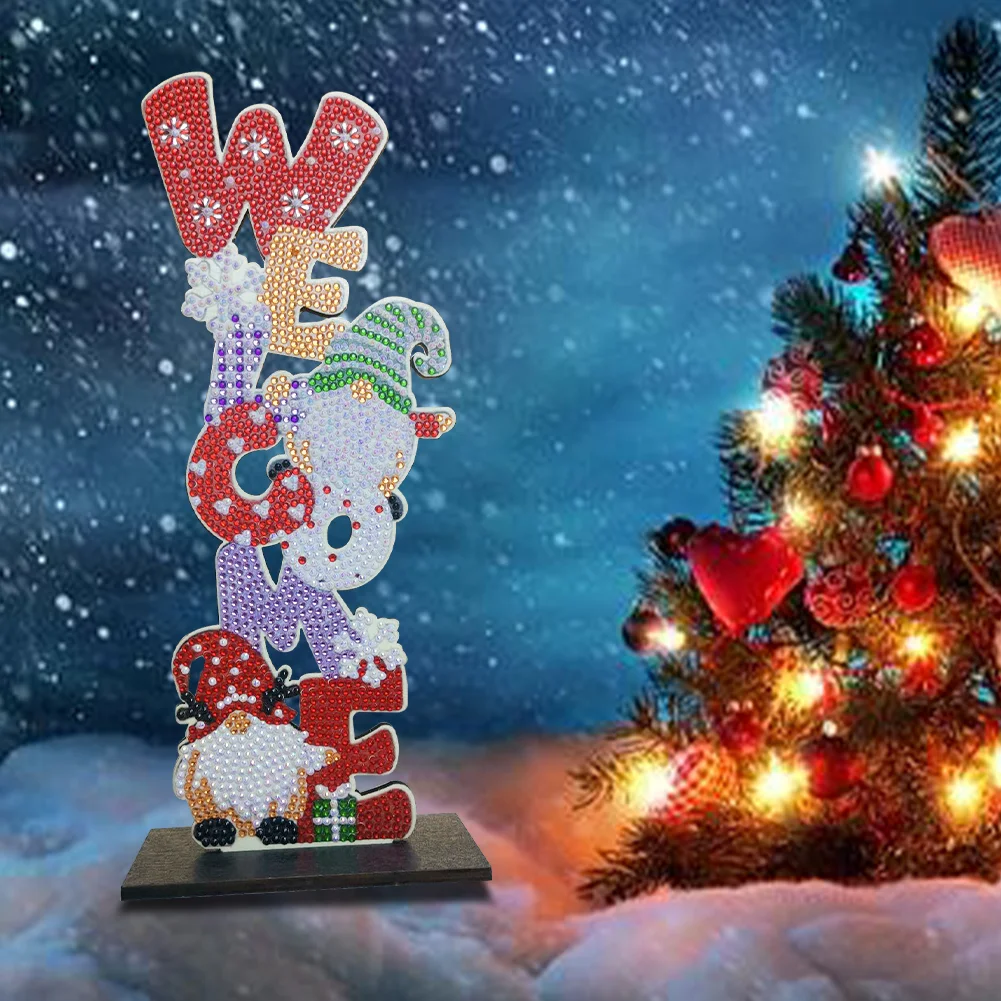 Christmas Diamond Art Ornaments Rhinestones Single-Sided for Kids Gifts