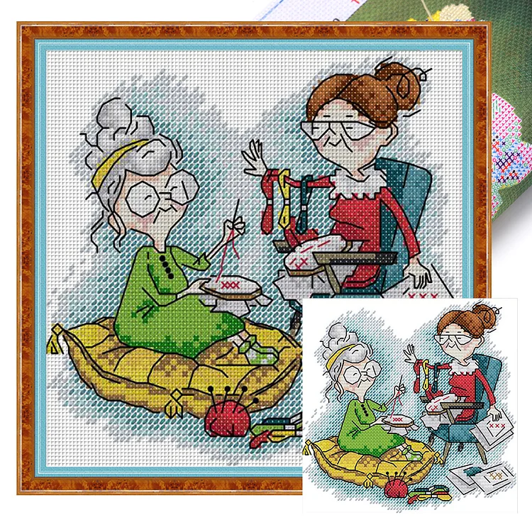 【Joy Sunday Brand】Two Old Naughty Boys 3 (18*17cm) 14CT Stamped Cross Stitch gbfke