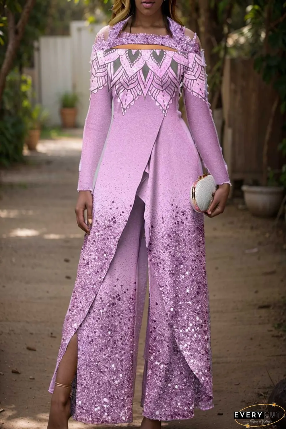 elegant gradient print off shoulder women s jumpsuit