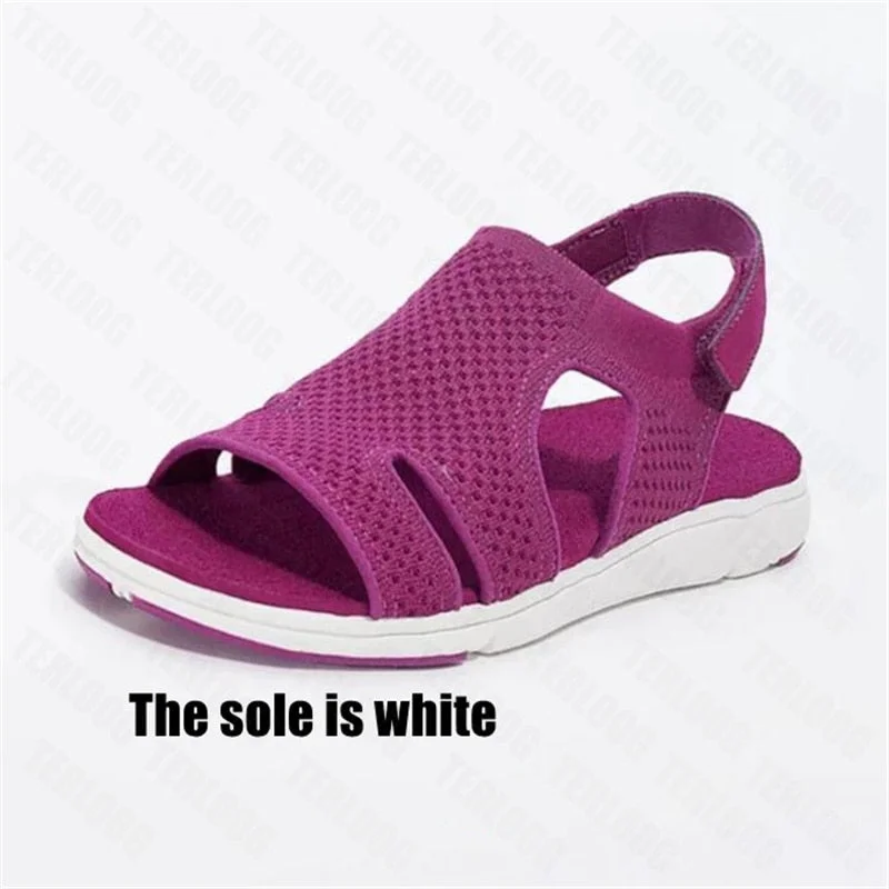 New Sandals Women Shoes 2021 Knitted Breathable Sports Sandals Ladies Casual Flip Flops Elastic Flats Shoes Woman Zapatos Mujer