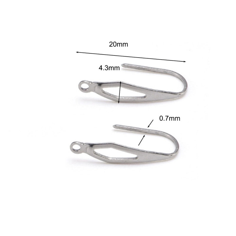 100 PCS/Package Stainless Steel Solid Color Hook Earring Findings Minimalist