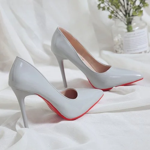 2020 Hot Sell Classic Women Shoes Pointed Toe Pumps Patent Leather Dress high Heels Boat Party Wedding Zapatos Mujer Red Wedding