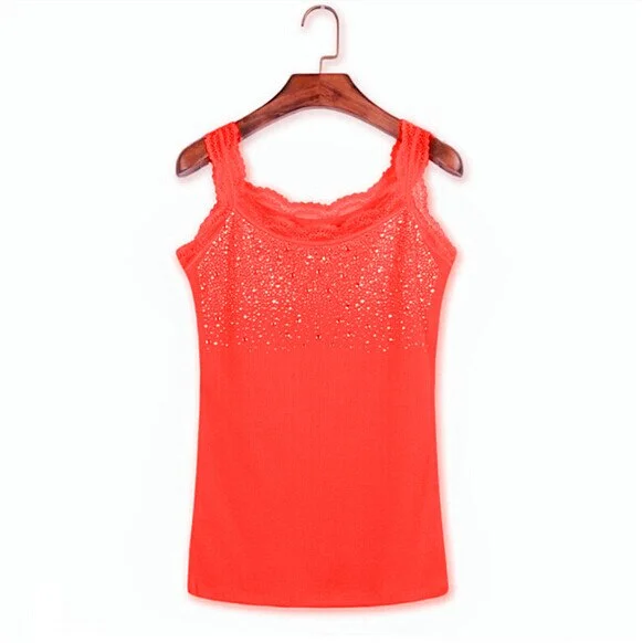 Summer Shirts Women's Rhinestone Sexy Lace Tanks Tops Sling Halter Sleeveless Blouse Patchwork Low Bust Hot Drilling Corset