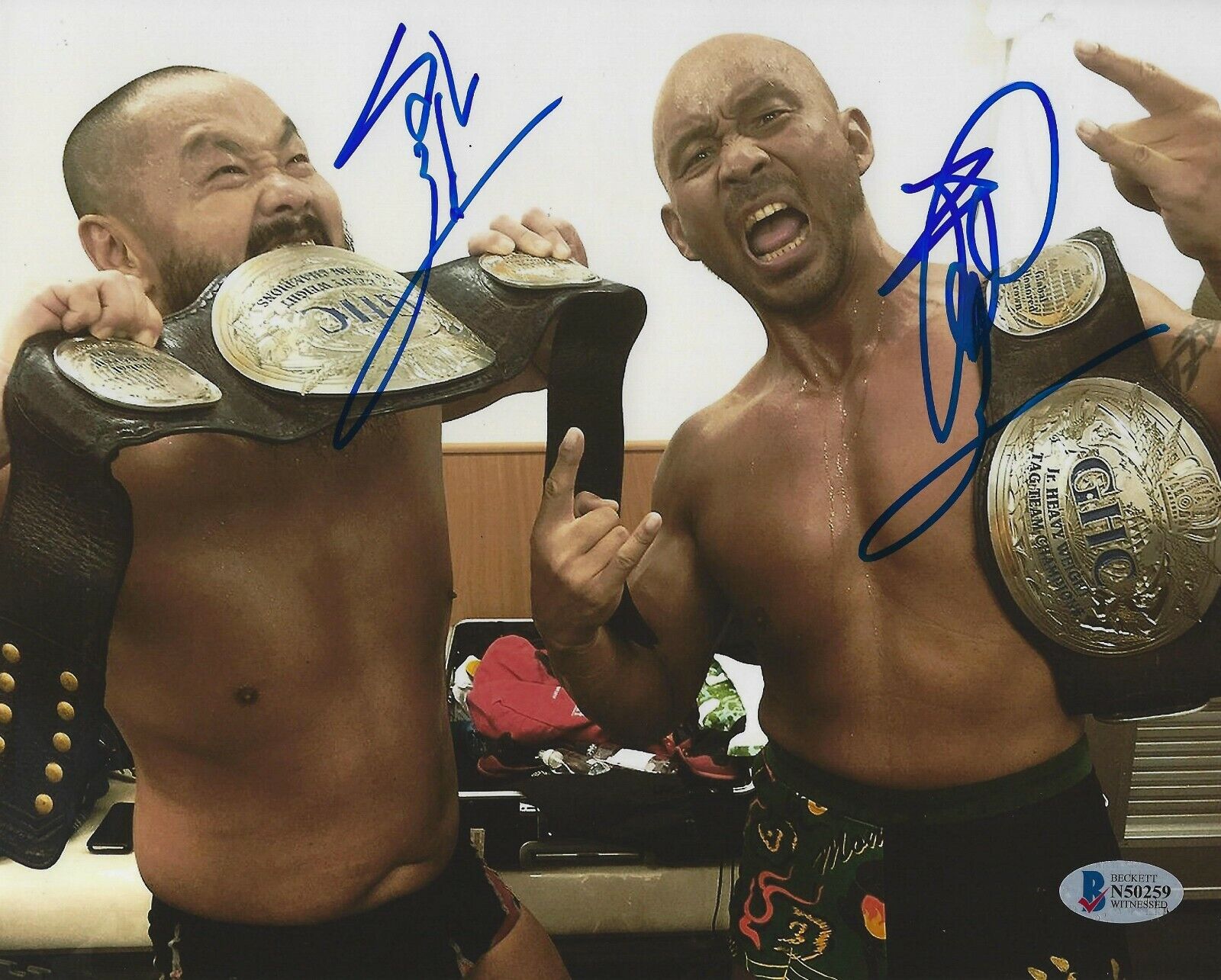 Gedo & Jado Signed 8x10 Photo Poster painting BAS Beckett COA New Japan Pro Wrestling Picture 6