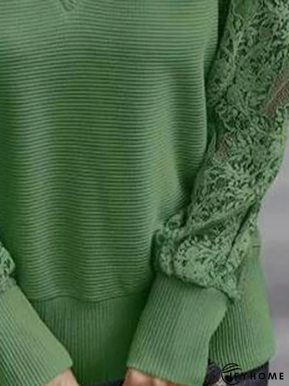 Knitted Lace Casual Regular Fit Daily Top | IFYHOME