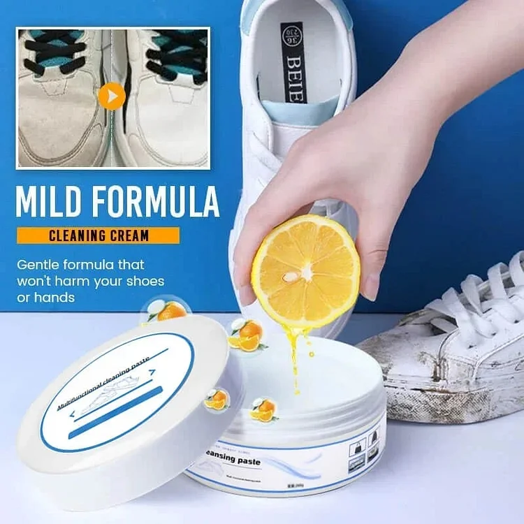 Multi-functional yellow stain remover and whitening shoe cleaning paste