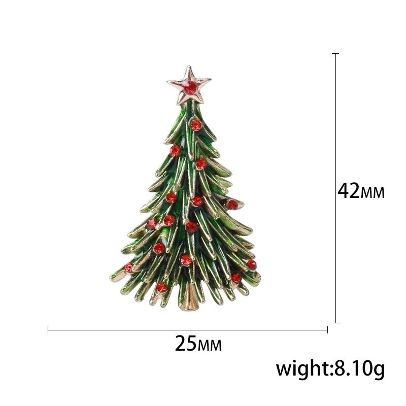 Fashion Pin Christmas Tree Alloy Inlay Rhinestones Women’S Brooches