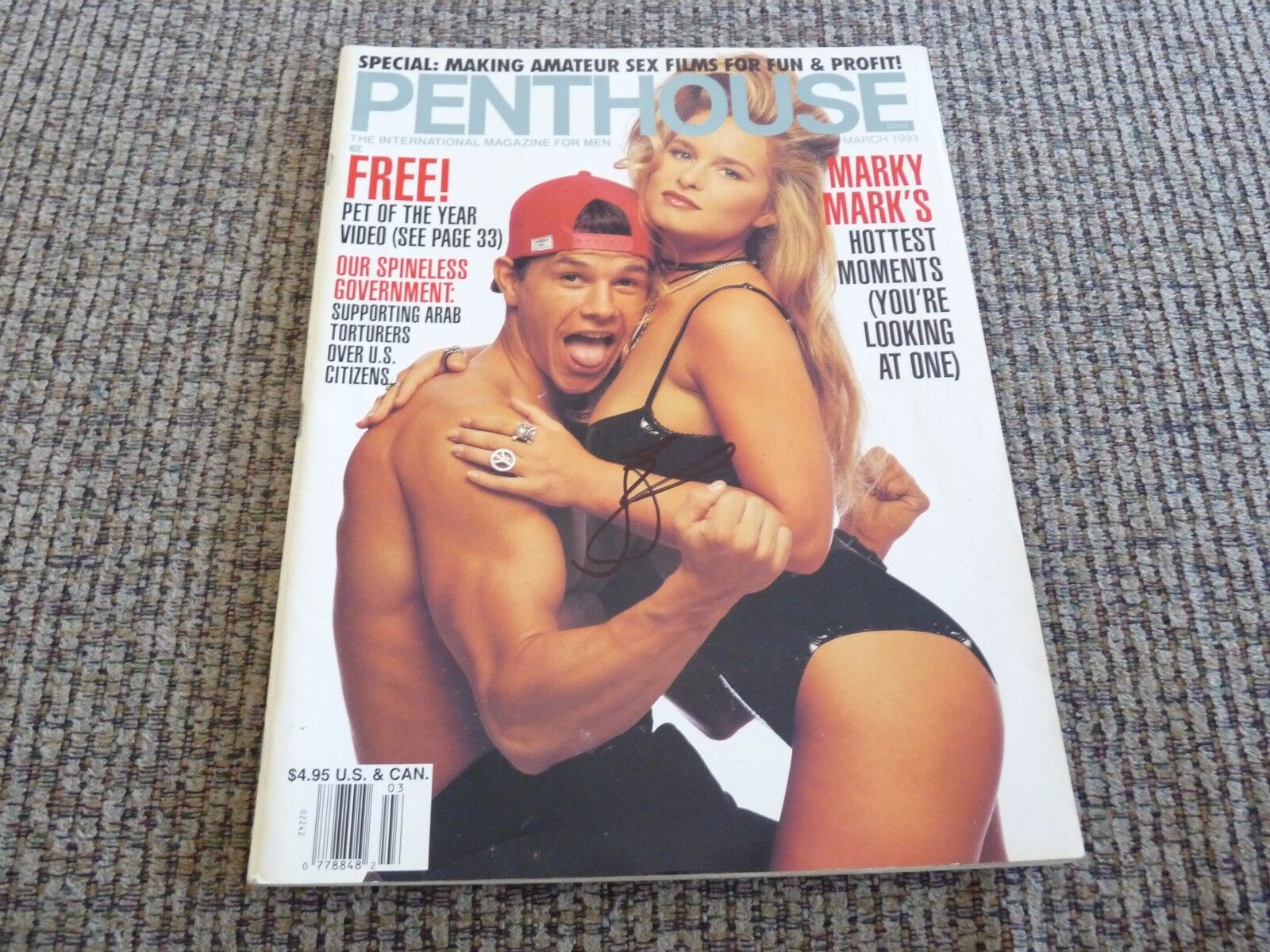 Mark Wahlberg Sexy Signed Autographed Penthouse Magazine Cover Photo Poster painting Only
