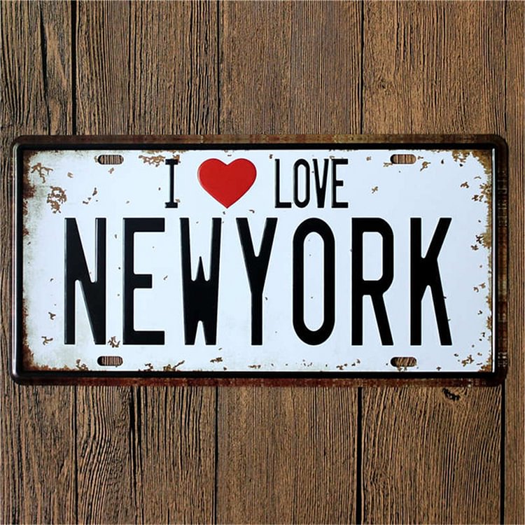 15*30cm - I Love New York - Car License Tin Signs/Wooden Signs