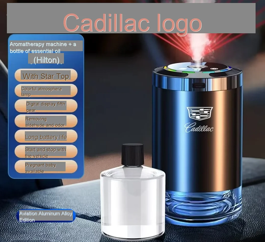 Smart car air freshener, automatic induction atomization, adjustable concentration, USB charging, customized car logo