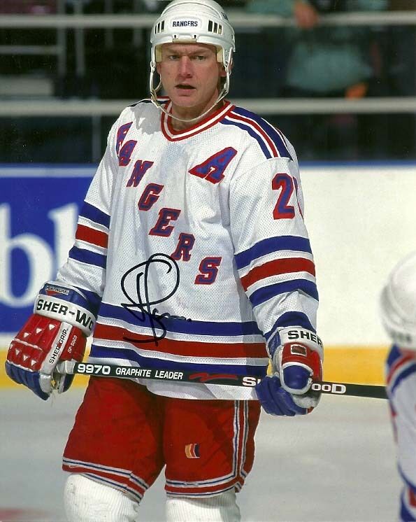 STEVE LARMER SIGNED NEW YORK NY RANGERS 8x10 Photo Poster painting #1 Autograph