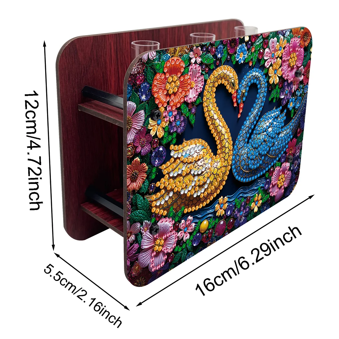Swan DIY Flower Vase Wooden Double Sided Desktop Diamond Art Kit for Home Decor