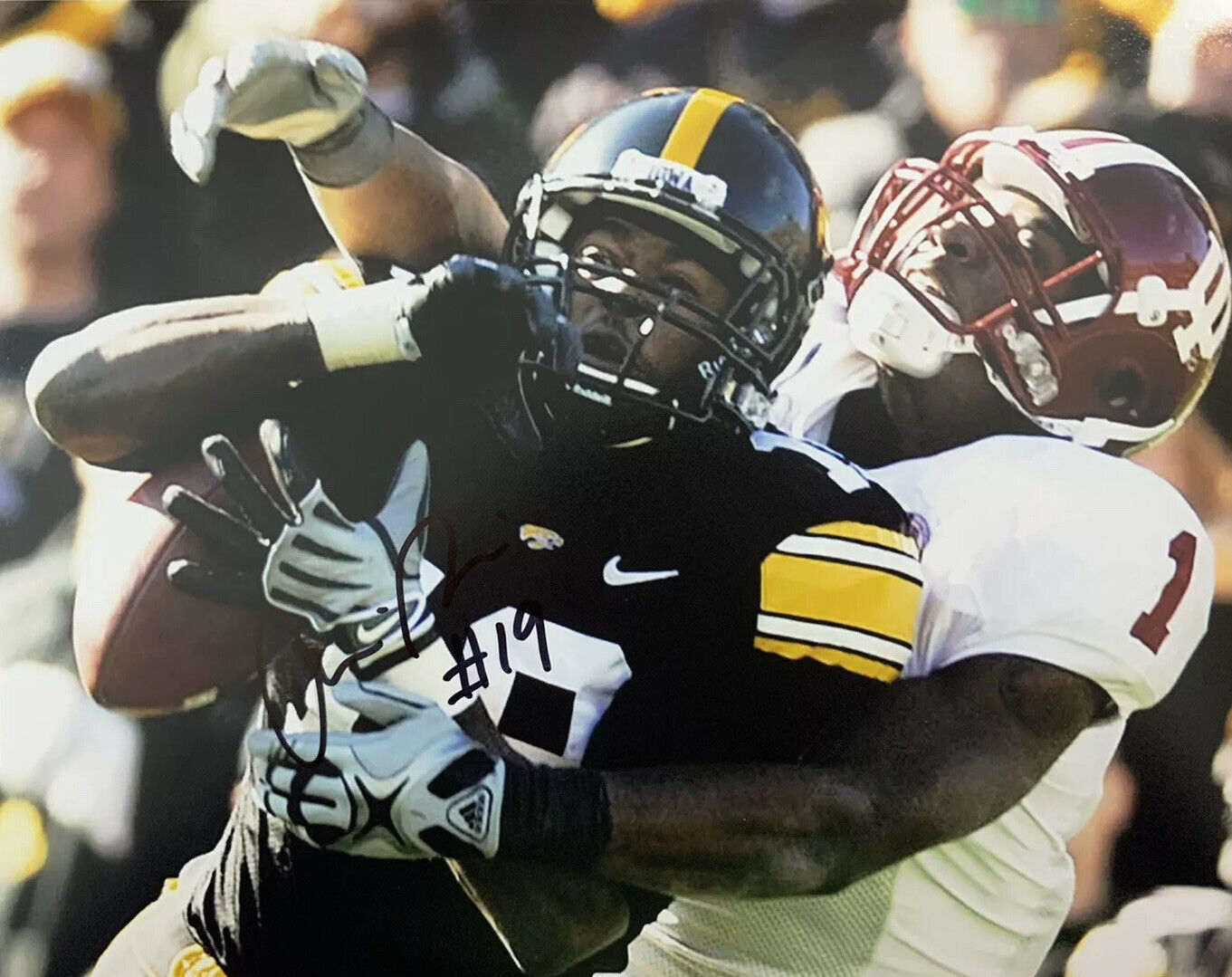 AMARI SPIEVEY HAND SIGNED 8x10 Photo Poster painting IOWA HAWKEYES FOOTBALL AUTOGRAPH AUTHENTIC