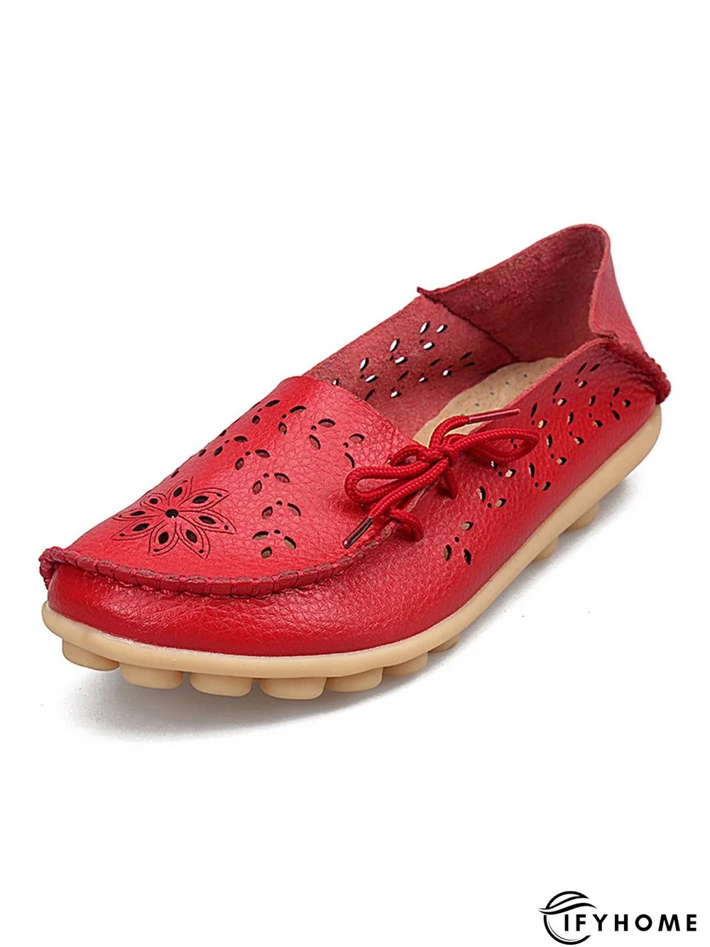 Cowhide Hollow Lace-up Portable Shoes | IFYHOME