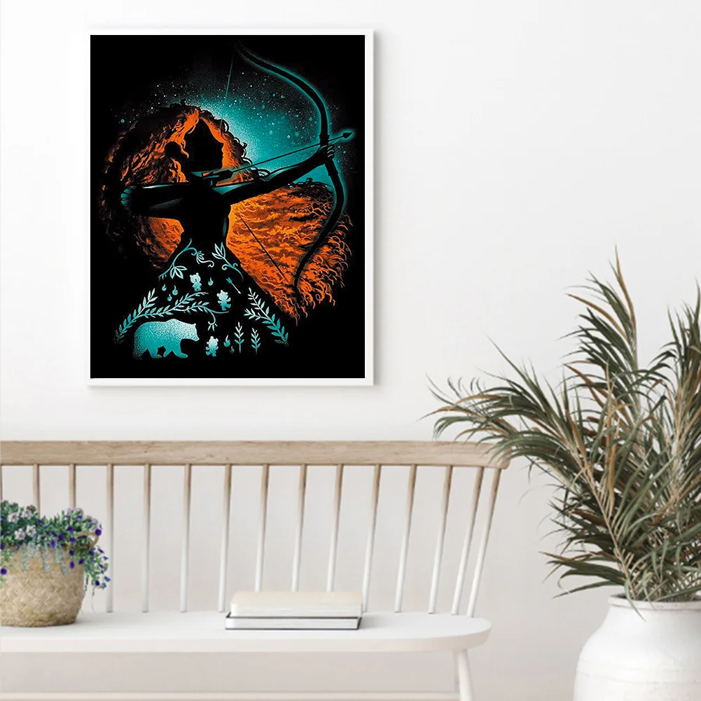 11CT Full Stamped Cross Stitch - Silhouette Series(Canvas|40*50cm)