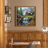 (50*50cm)Waterfall House - Full Round Drill Diamond Painting