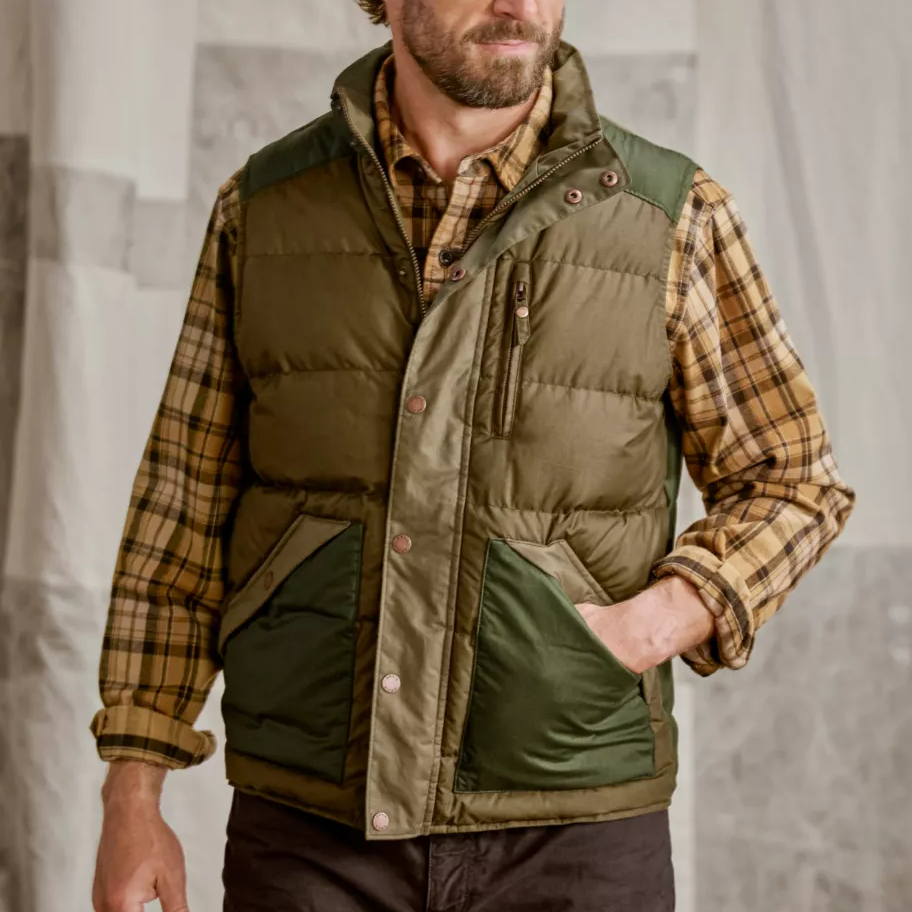 Men's Vintage Quilted Down Puffer Stand Collar Vest-inspireuse