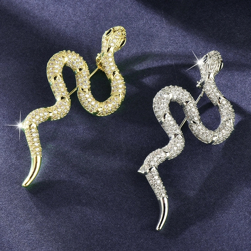 IG Style Pin Snake Alloy Inlay Rhinestones Women’s Brooches