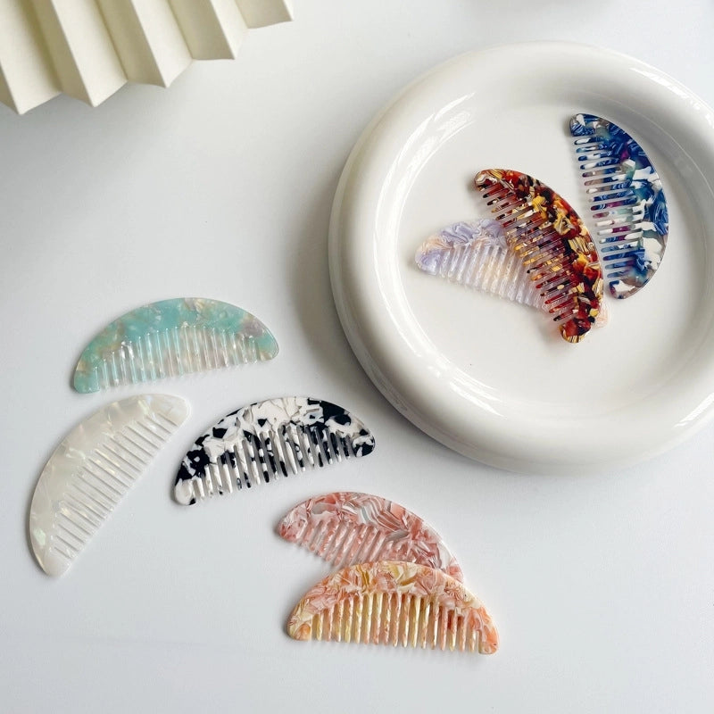 Portable Pocket Hair Comb Japanese Style Acetate Comb New Cute Small Size Hair Comb Girl Small Size Half Moon Comb