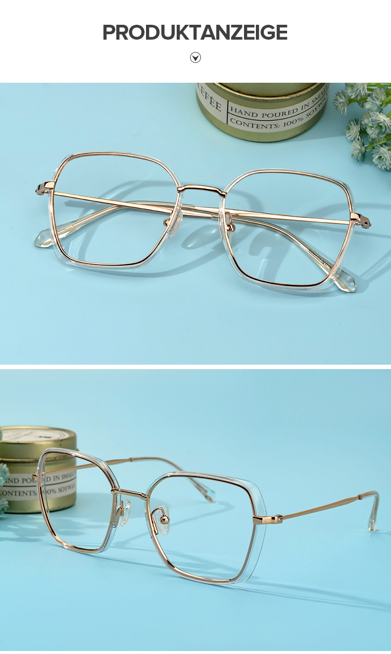 Natalee Gold Kristall Quadratisch Brille