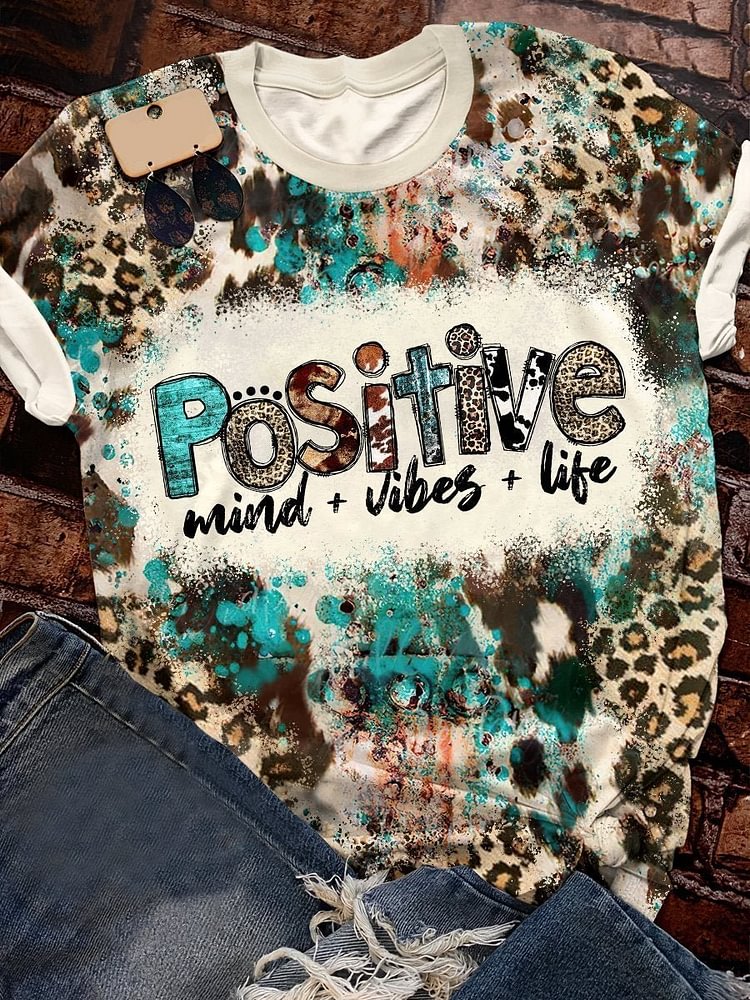 Positive Mind Print Short Sleeve T-shirt