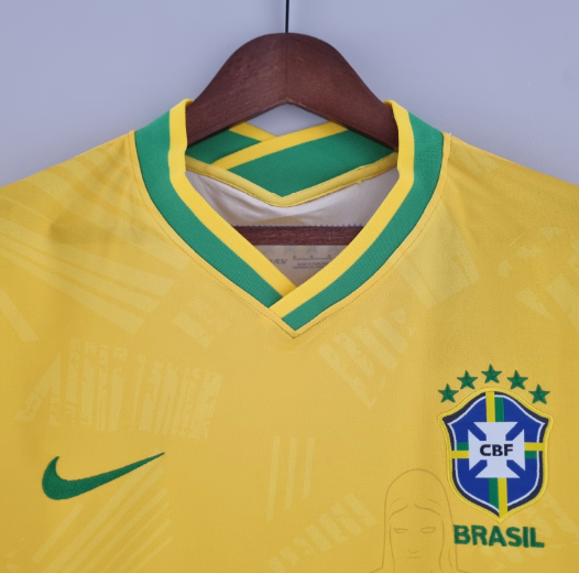 2022 Brazil Classic Yellow Football Shirt Thai Quality