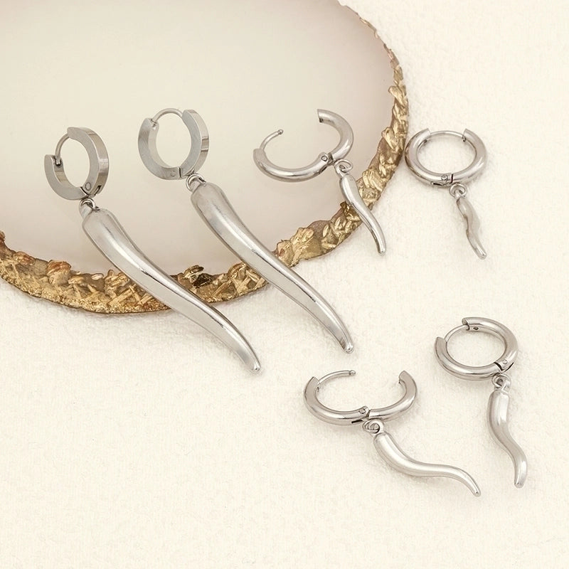 Stainless Steel 18K Gold Plated Minimalist Plating Chili Drop Earrings