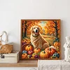 Diamond Painting-DIY Full Round Drill Autumn Dog(40*40CM)
