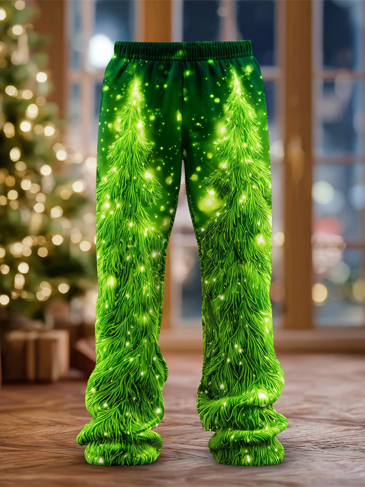 Radiant Christmas Tree Men's Knit Straight Leg Pants elevenforest