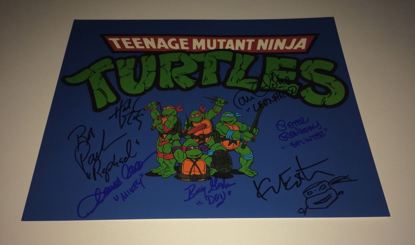 Teenage Mutant Ninja Turtles Cast Signed X7 TMNT 11 X 14 In Person Autographs