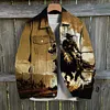 Cowboy Rider Print Denim Jacket by Inlyline