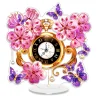 (US Local)Acrylic Special Shape Flower Butterfly Diamond Painting Clock Ornaments Kit