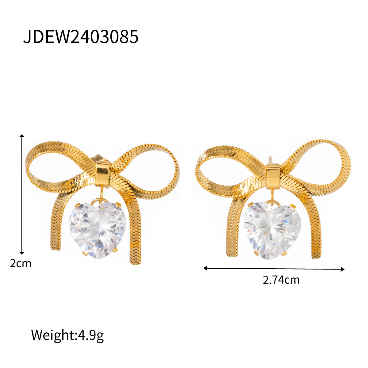 Jie Ding Three Pairs Of Stainless Steel Zircon Earrings Niche Pearl Earrings Titanium Steel Earrings