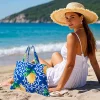 Serviette de bain de soleil avec poches et rangement dans un sac