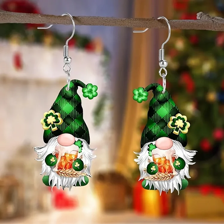 St. Patrick's Day Beer Gnome Earrings