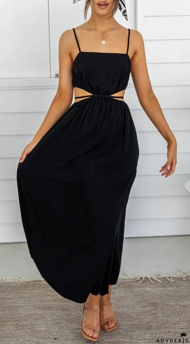 European And American Spring And Summer Offtheshoulder Suspender Skirt Lace Up Swing Dress