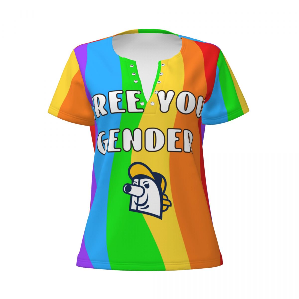 Milwaukee Brewers Pride Women's Summer Tops V Neck T-Shirt