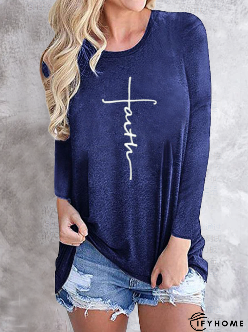 Cotton Casual Letter shirt & Tunic Top | IFYHOME